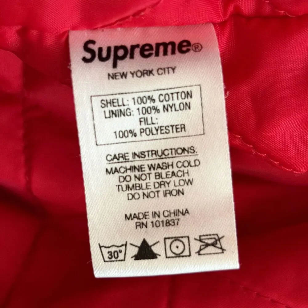 Supreme Plaid Quilted Shirt Jacket Red Flannel Men’s M Streetwear Box Logo